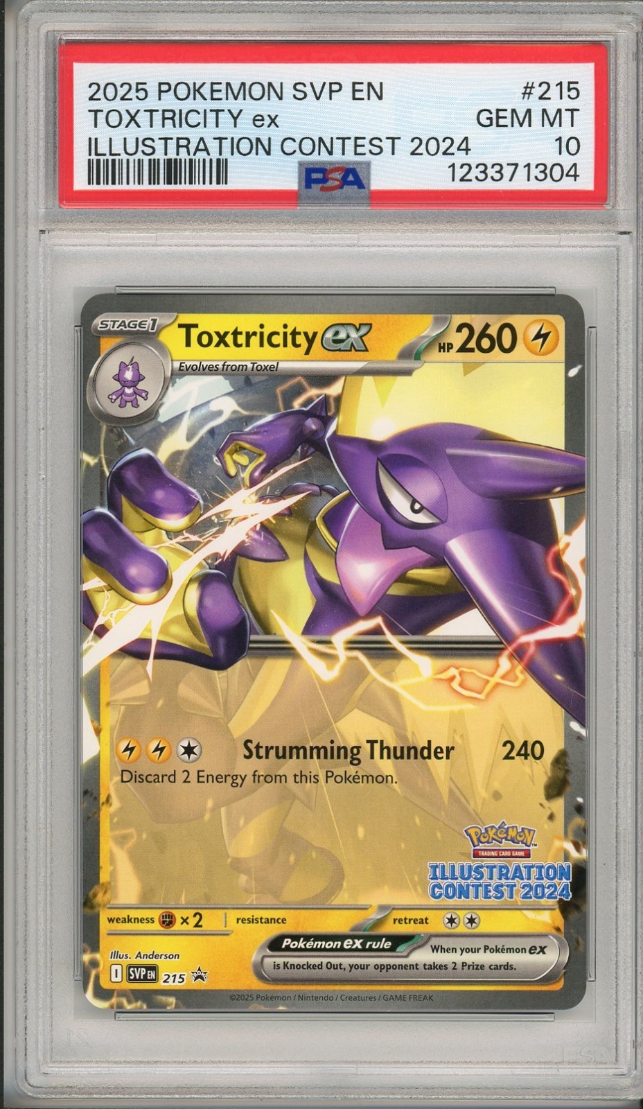 2025 Pokemon SVP Toxtricity EX Illustration Contest 2024 #215 PSA 10