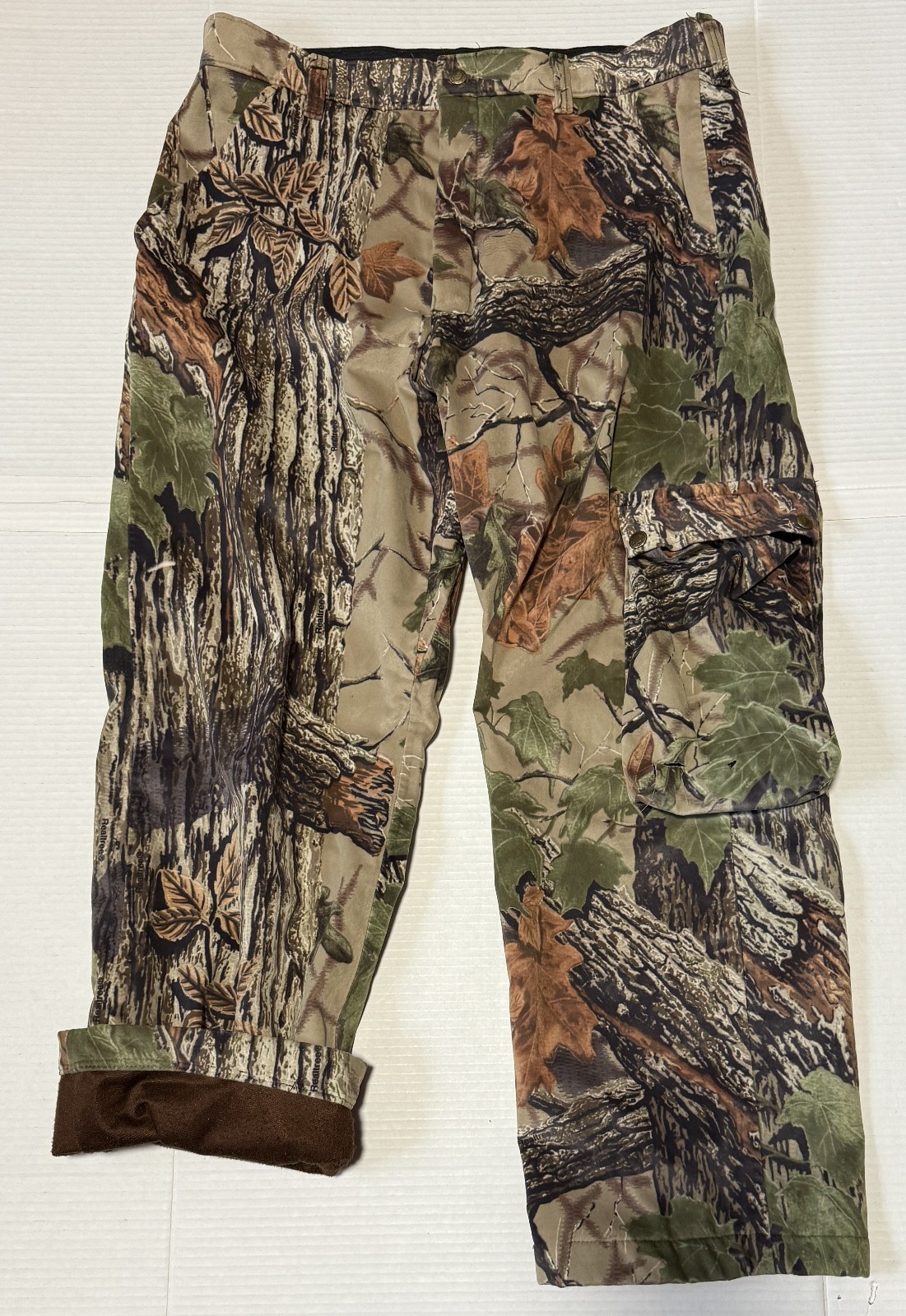 CABELAS Super Slam - Men\'s VTG Realtree Camo Lined Hunting Pants USA - Size 36