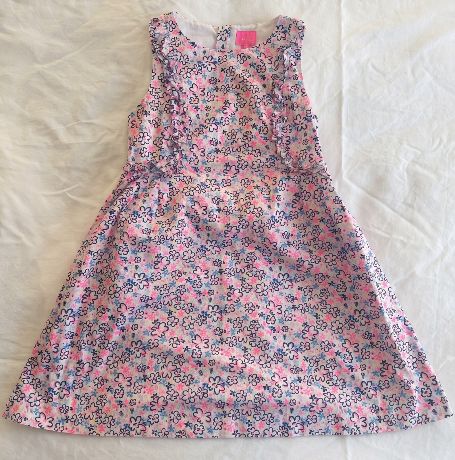Lilly Pulitzer Little Girls Amia Fun Sun Repeat Ditsy Size 14