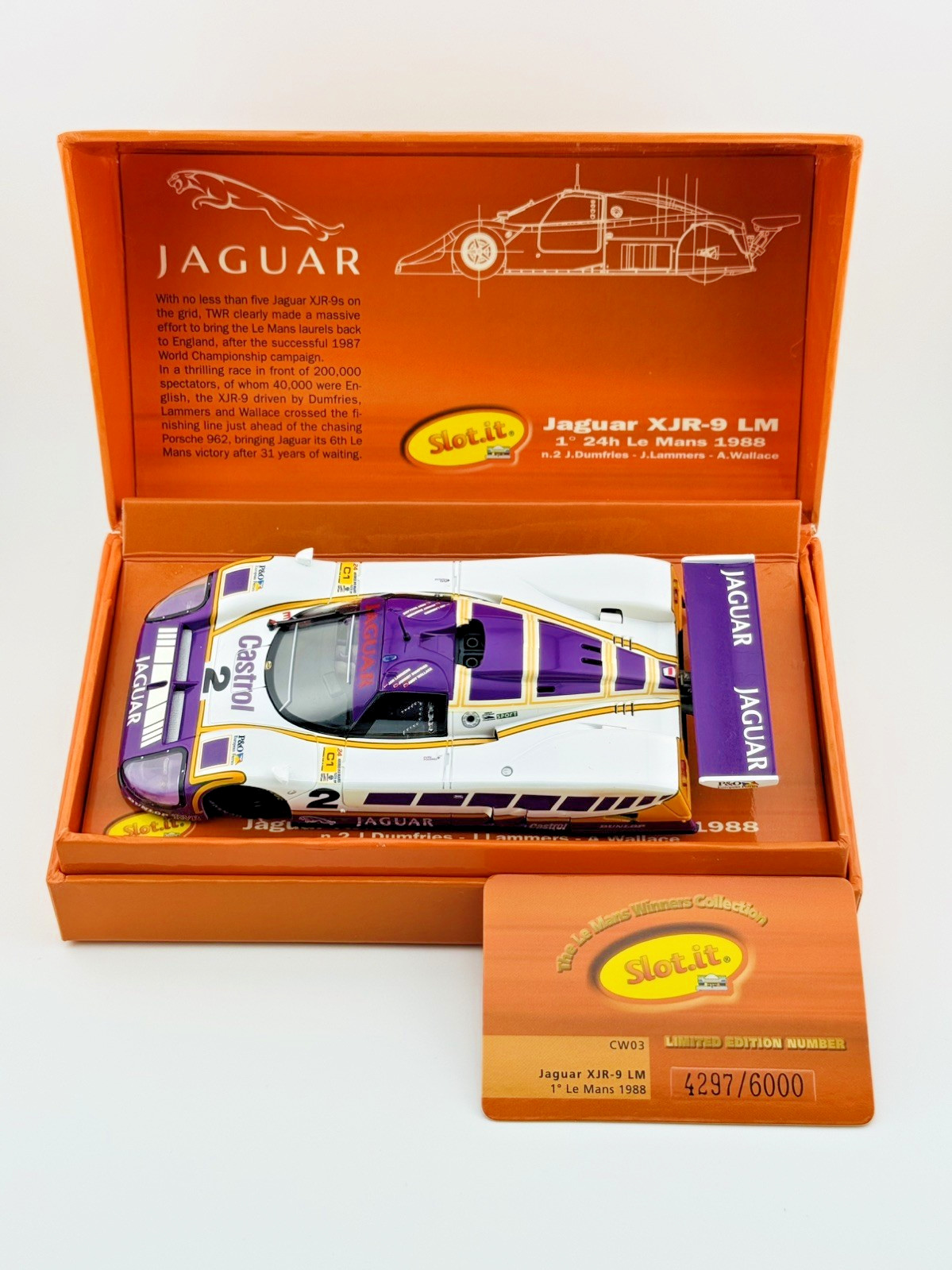 2006 Slot.it Jaguar XJR-9 LM #2 – Limited Edition 1/32 Slot Car Brand New - MIB