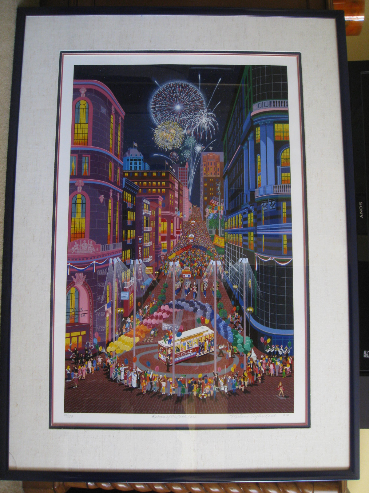 Melanie Taylor Kent RETURN OF THE CABLE CARS San Francisco 1985 65/350 serigraph