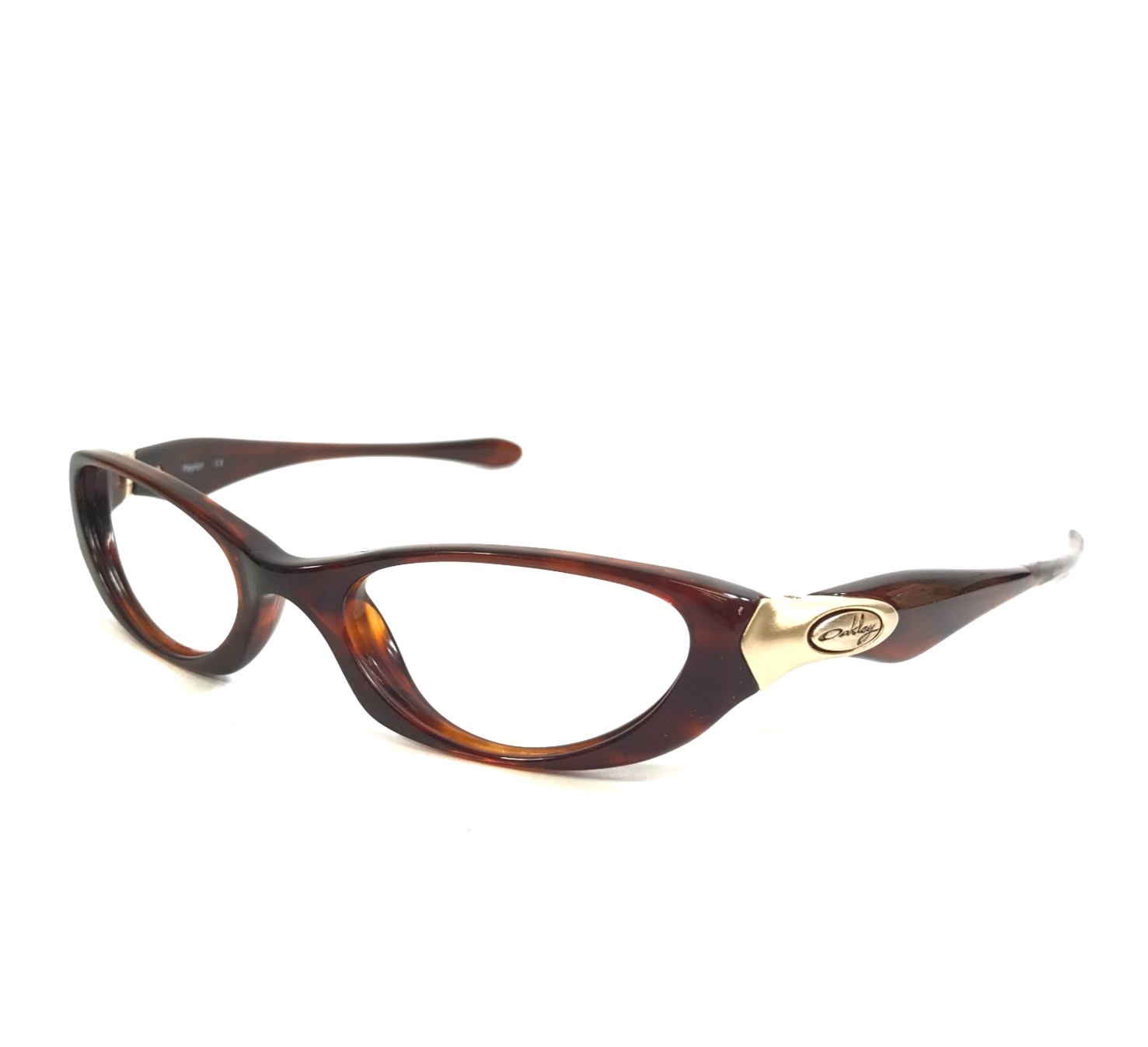 Vintage Oakley Eyeglasses Frames Haylon Brown Tortoise Gold Oval 47-20-135