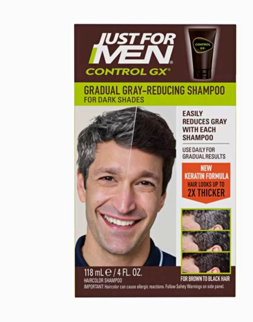 Just For Men Control GX Gradual Gray-Reducing Shampoo, 4 fl oz, Men Just For Men Control GX Gradual Gray-Reducing Shampoo, 4 fl oz, Men
