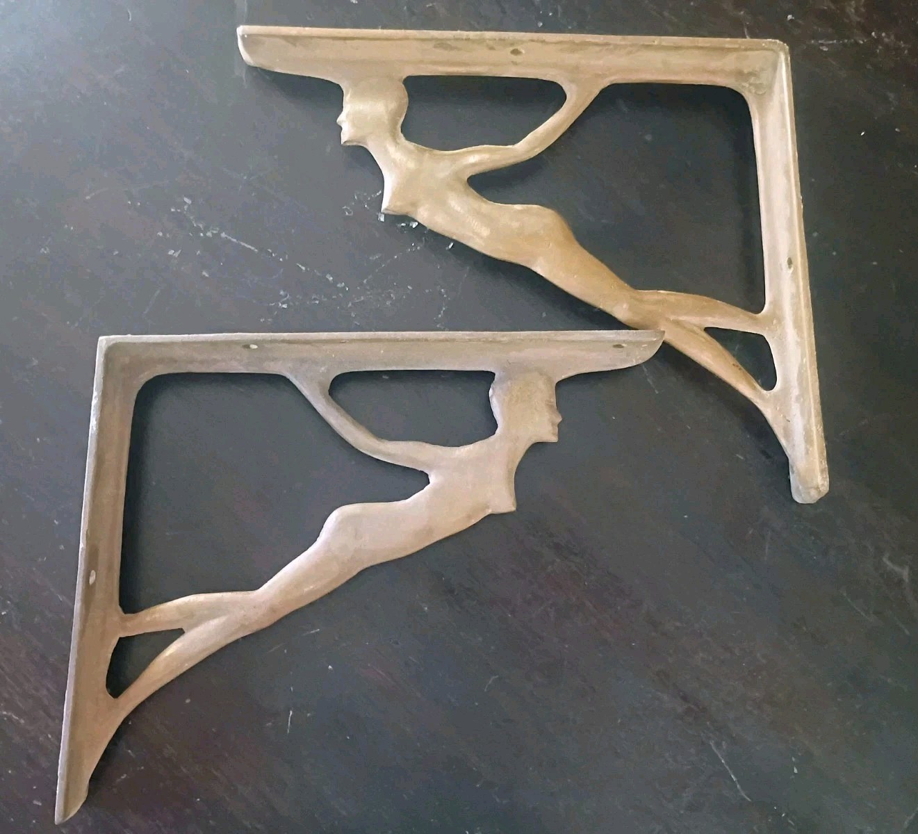 AMAZING Antique Salvage Art Deco Nude Lady Nymph Corbels/Brackets Mantel 1920s AMAZING Antique Salvage Art Deco Nude Lady Nymph Corbels/Brackets Mantel 1920s