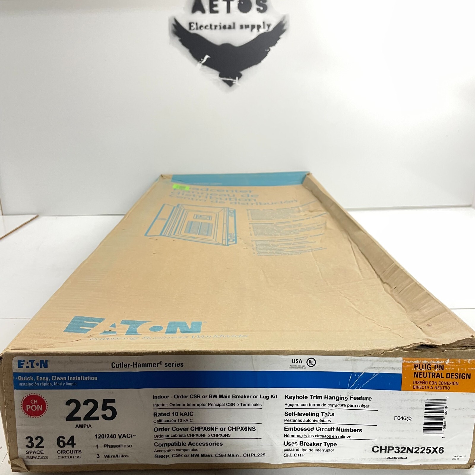EATON CHP32N225X6 PlugOn Neutral Convertible Loadcenter 32SP 64C 1P 225 120/240V EATON CHP32N225X6 PlugOn Neutral Convertible Loadcenter 32SP 64C 1P 225 120/240V