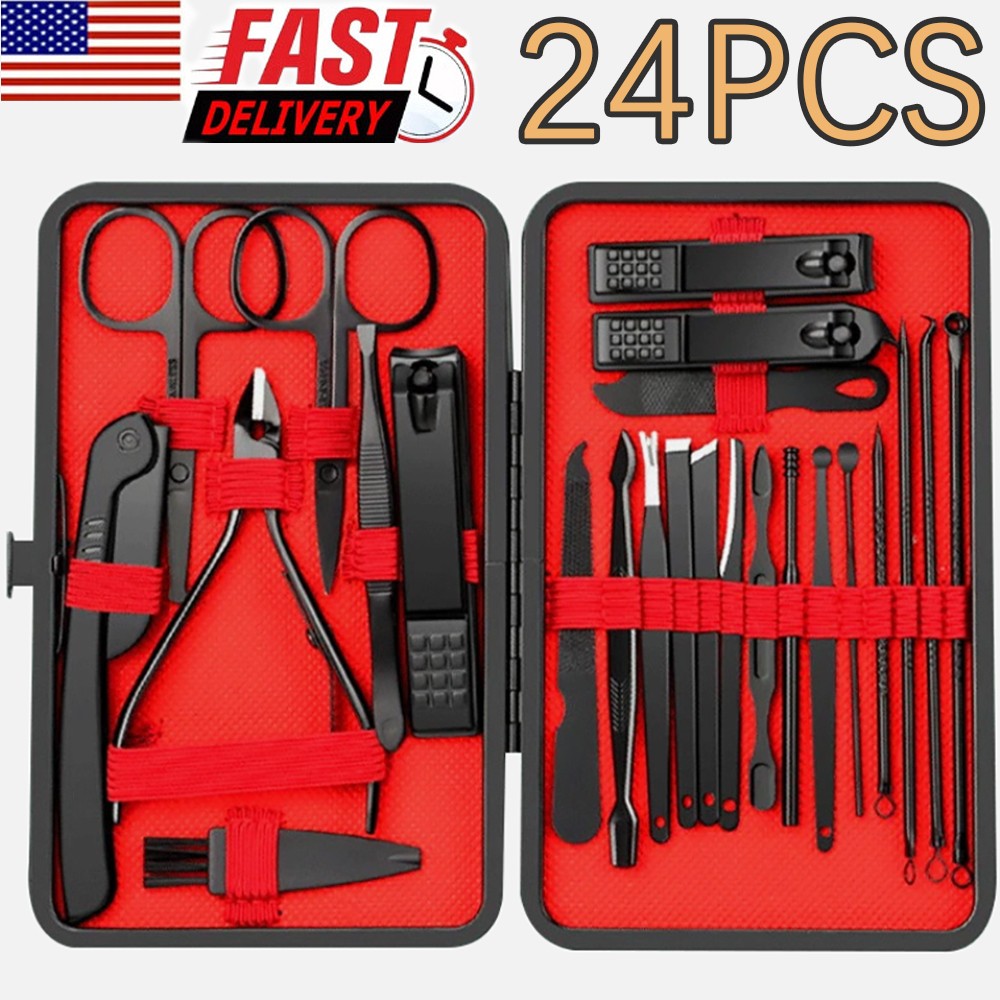 24 Pcs Stainless Steel Nail Clipper Grooming Nail Tools Manicure & Pedicure Set 24 Pcs Stainless Steel Nail Clipper Grooming Nail Tools Manicure & Pedicure Set