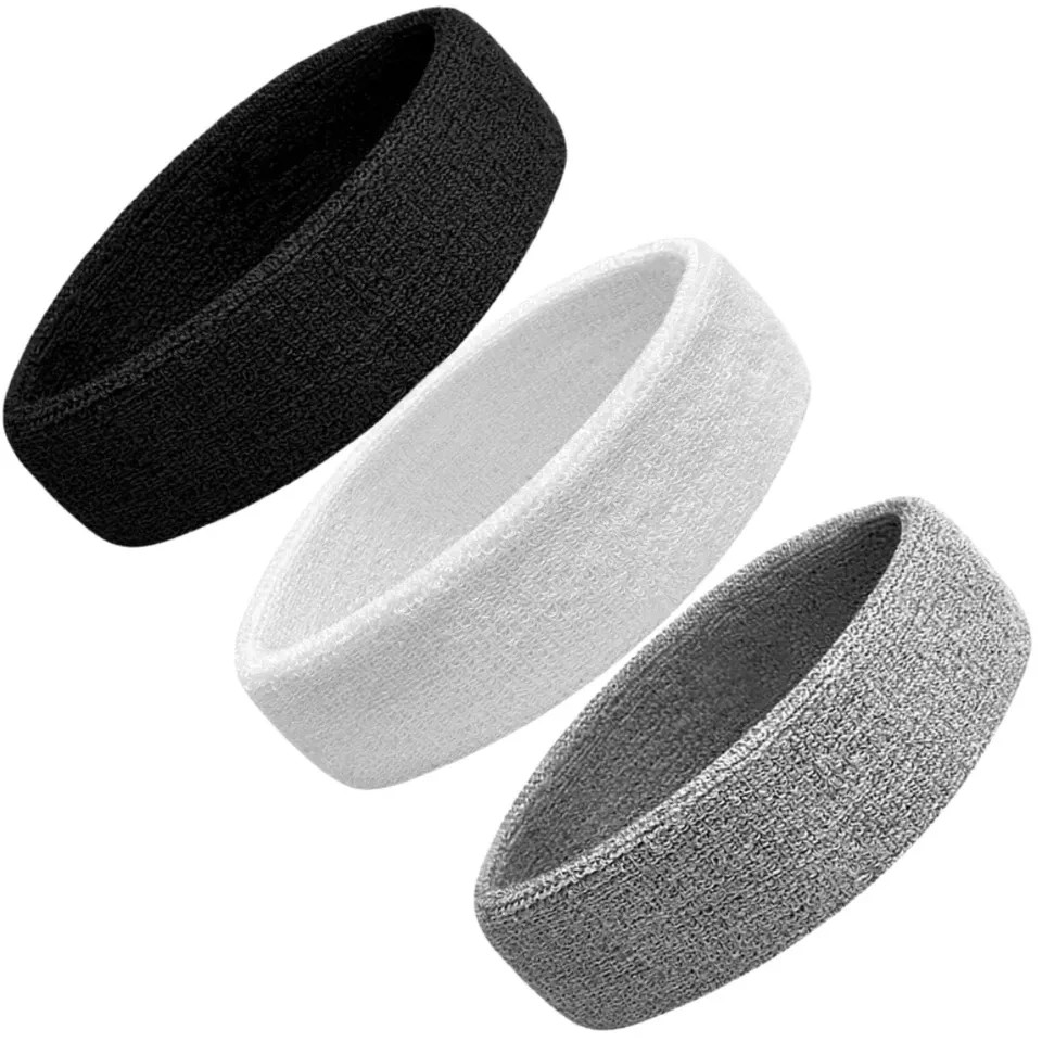 3× Sweatband Head Band Terry Cotton Sweat Headband Gym Workout Sports Sweatbands 3× Sweatband Head Band Terry Cotton Sweat Headband Gym Workout Sports Sweatbands