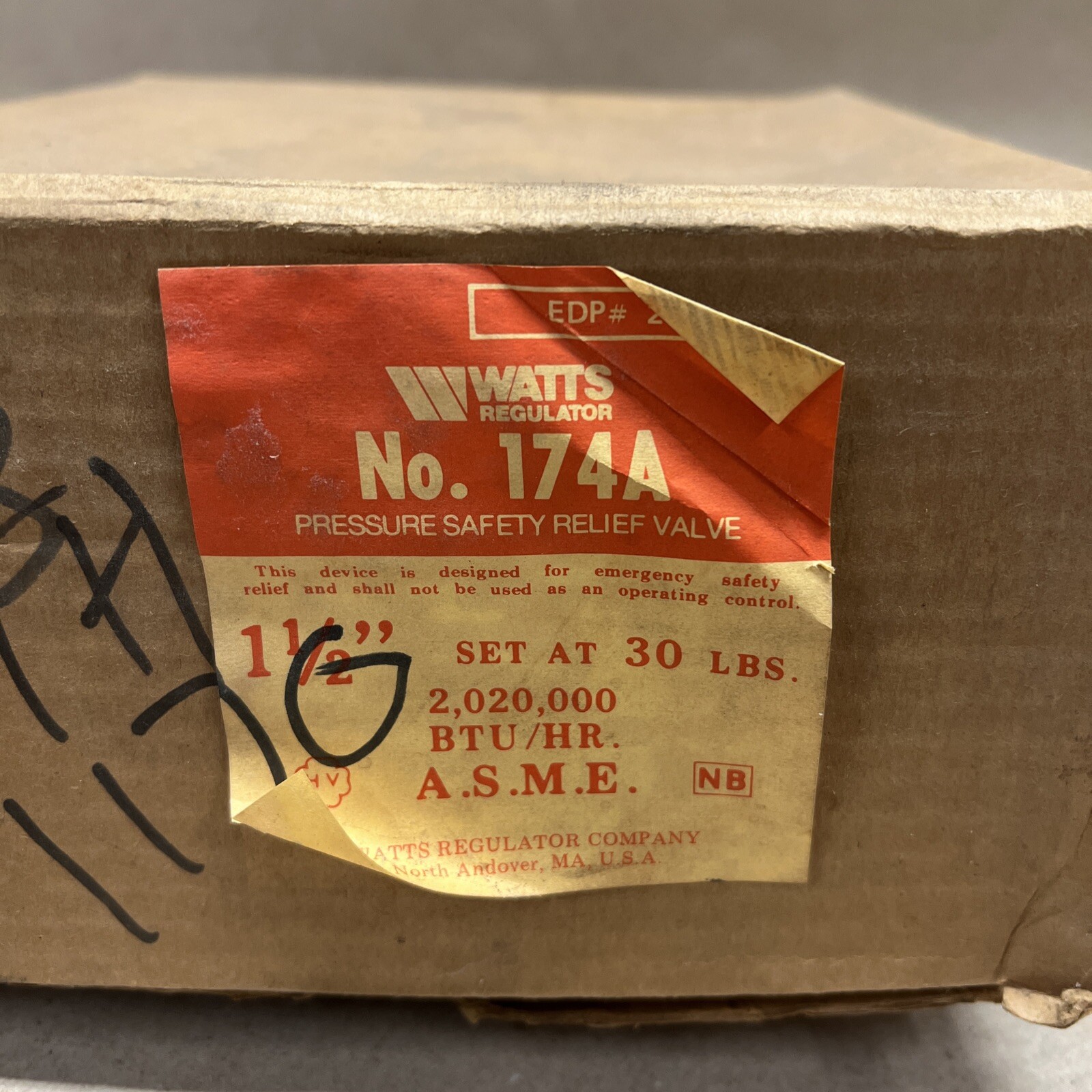 Watts 1-1/2 174A-075 Bronze 75 Psi Safety Relief Valve