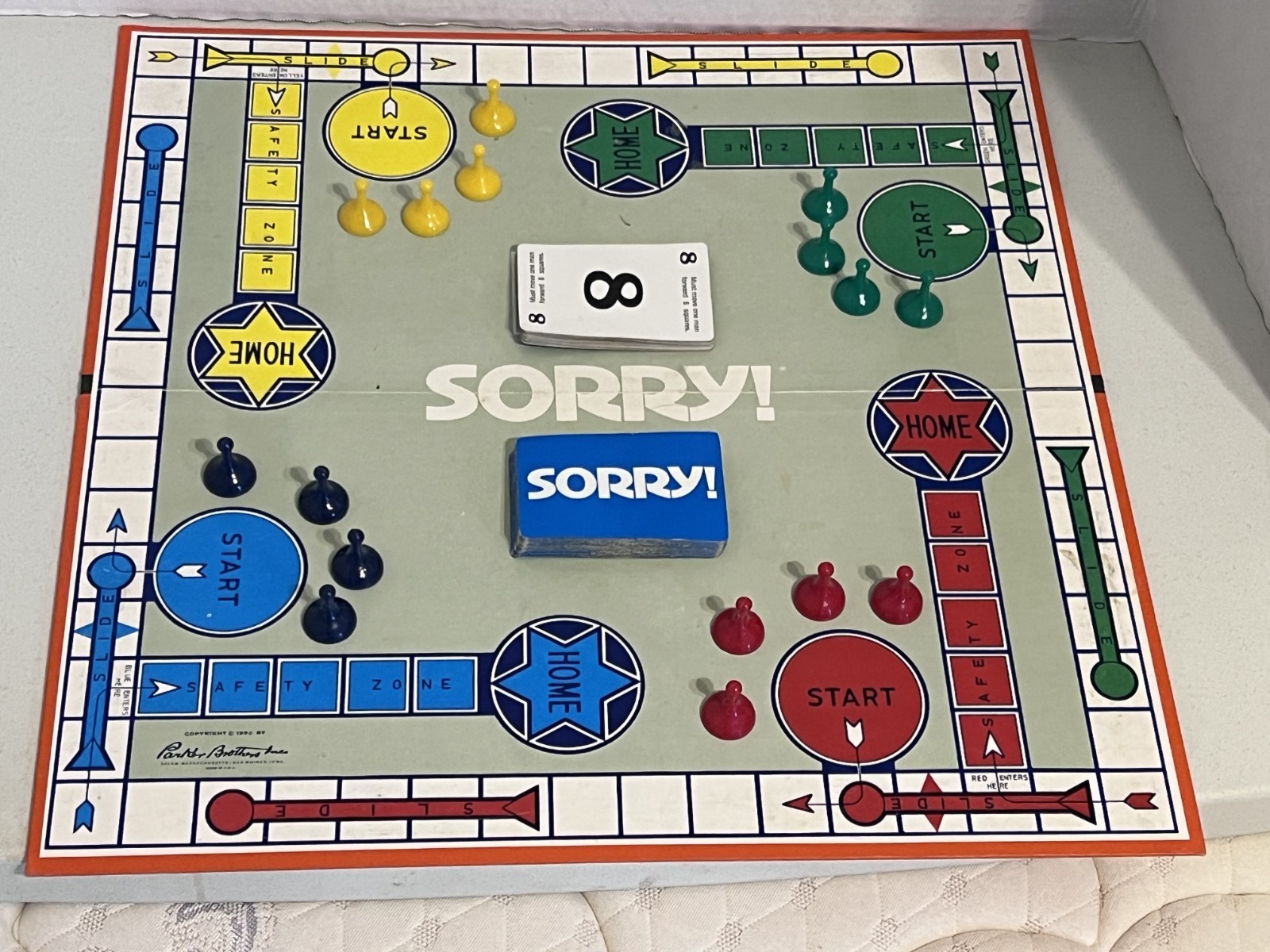 Vintage Parker Brothers Sorry Slide Pursuit Board Game Complete 1972