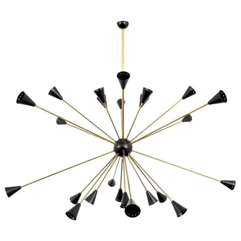 Stilnovo Sputnik Lamp Huge Italian Chandelier Premuim Black Iconic Light Fixture Stilnovo Sputnik Lamp Huge Italian Chandelier Premuim Black Iconic Light Fixture