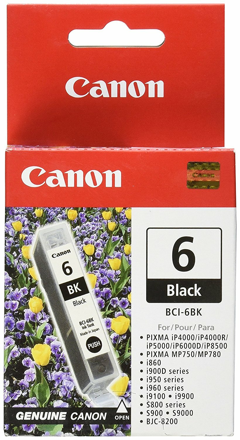 Canon BCI-6BK 6 Black Ink Cartridge GENUINE NEW Canon BCI-6BK 6 Black Ink Cartridge GENUINE NEW