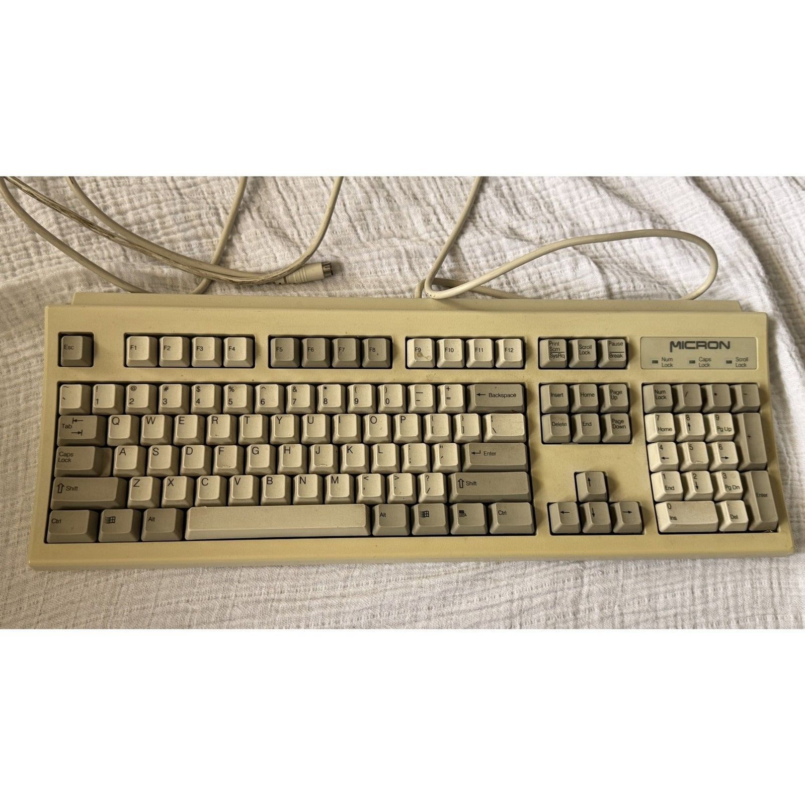 Vintage Micron RT6856TW PS/2 Keyboard NMB Tactile Clicky Retro PC Windows 95 Vintage Micron RT6856TW PS/2 Keyboard NMB Tactile Clicky Retro PC Windows 95