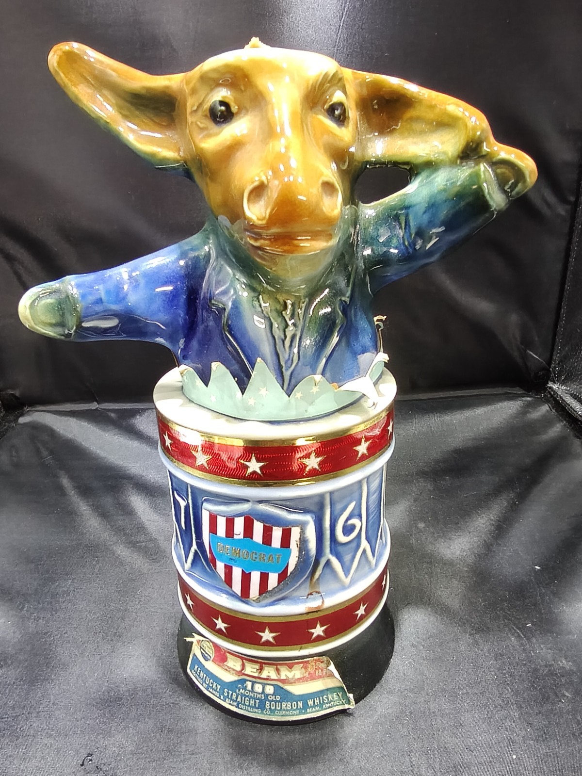 Vintage 1976 Jim Beam Democratic Donkey Bicentennial Bourbon Bottle Decanter 