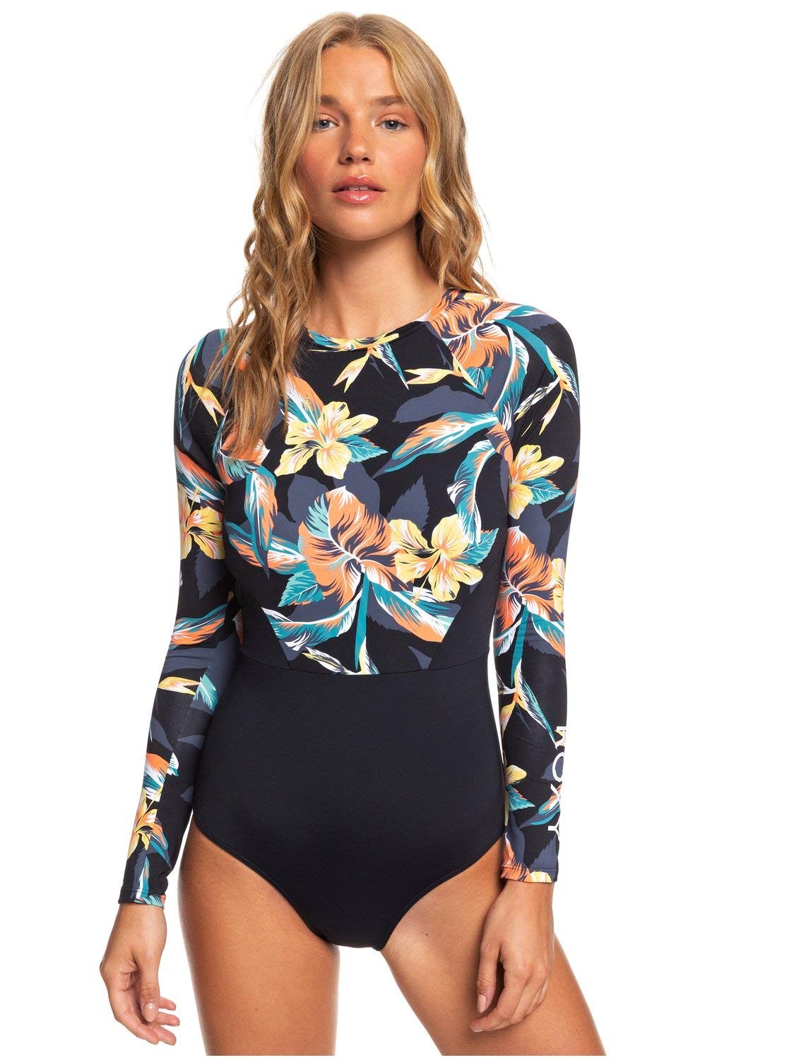 Roxy Fashion Women\'s One Piece Rashguards - Anthracite Tropicoco/Medium