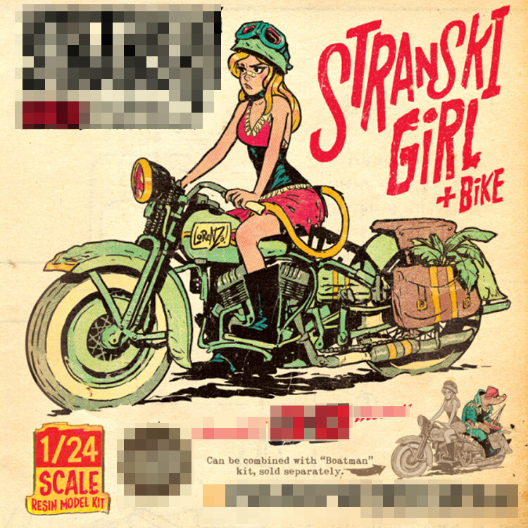 1/24 resin figures model Motorcycle girl Unassembled Unpainted