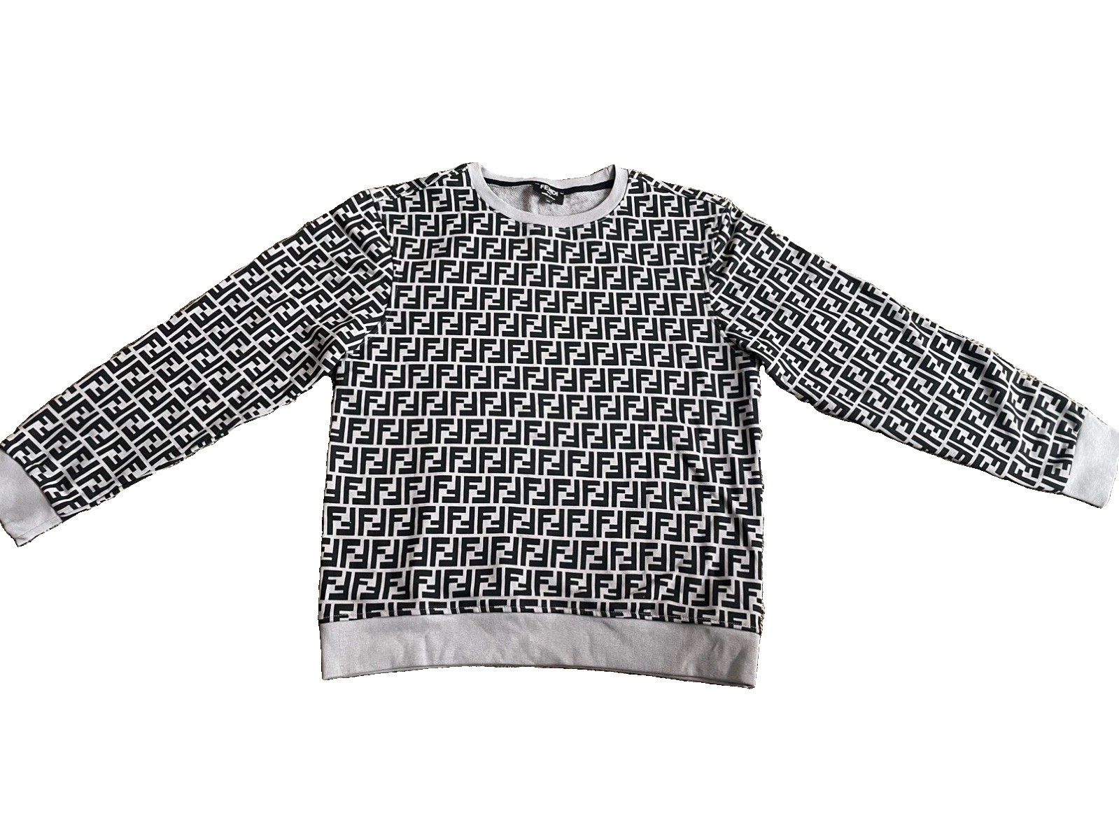 Fendi FF Zucca monogram crewneck grey black size XXL Fendi FF Zucca monogram crewneck grey black size XXL