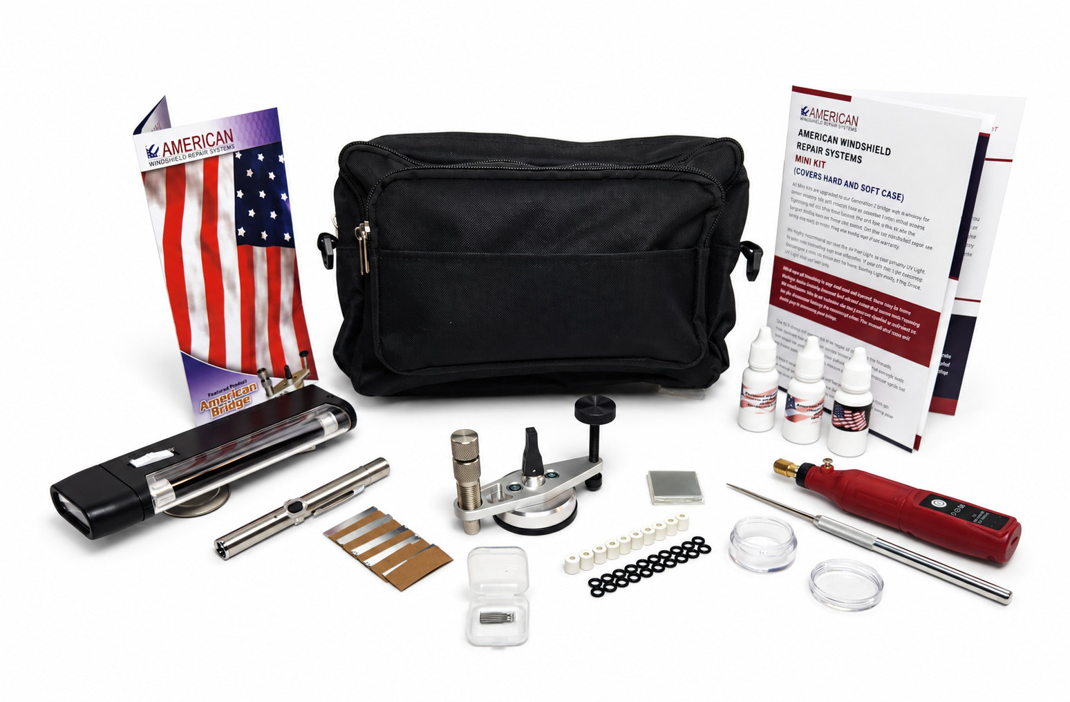 Windshield Repair Kit Cracked Glass Professional Rock Chip Tool DIY or Business