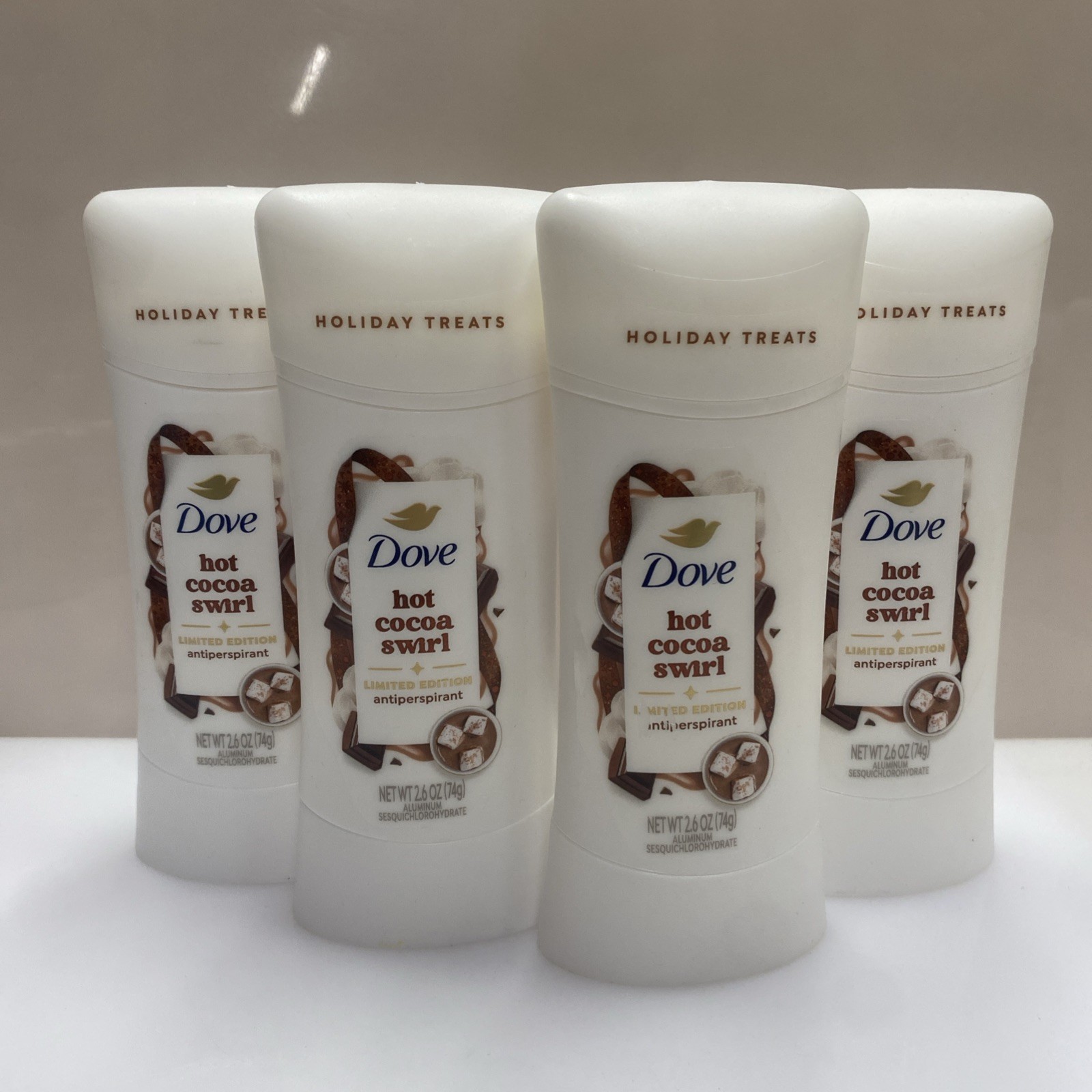 4X Dove Care Hot Cocoa Swirl Antiperspirant Deodorant 2.6 Oz 08-27+ 4X Dove Care Hot Cocoa Swirl Antiperspirant Deodorant 2.6 Oz 08-27+