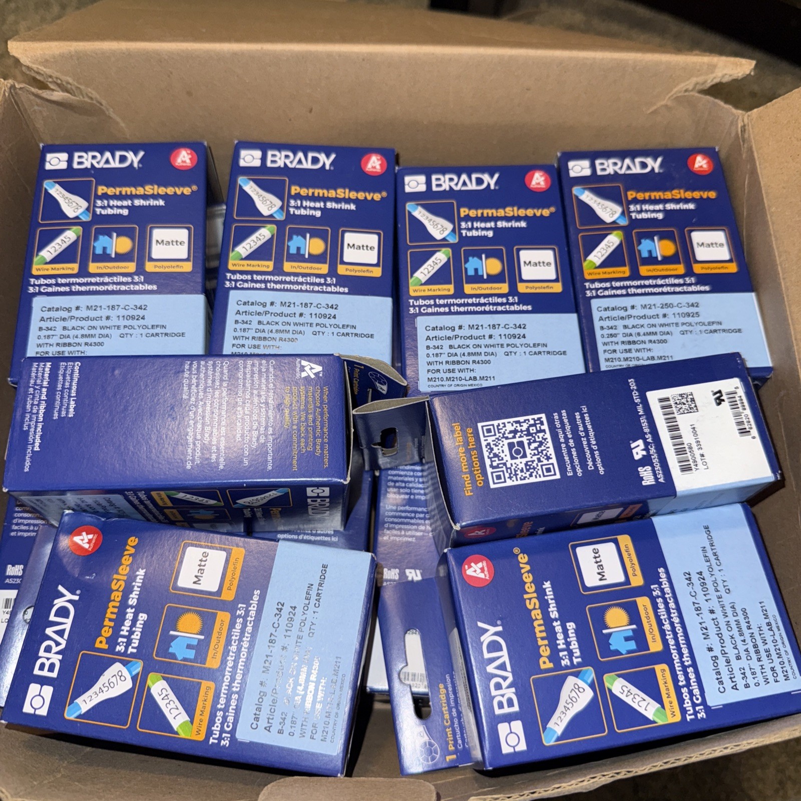 🔥🔥 20 cartridge lot of Brady M21-187-C-342 new. 🔥🔥
