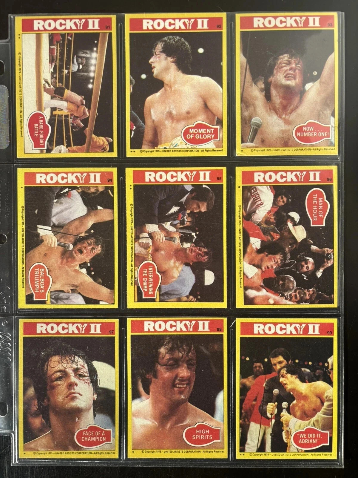 1979 Topps Rocky II 2 Complete 99 Card Trading Card Set NM Vintage Rare Stallone