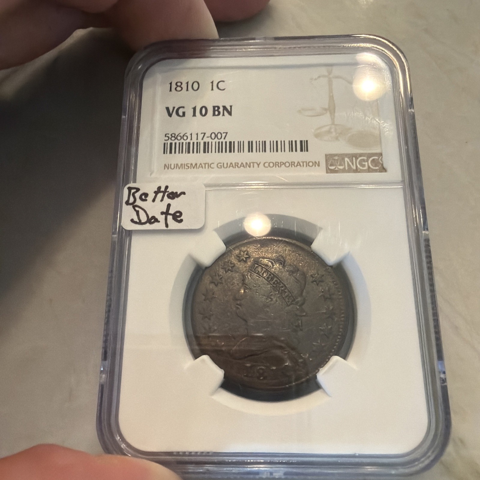 1810 Large Cent VG 10 BN NGC 1810 Large Cent VG 10 BN NGC