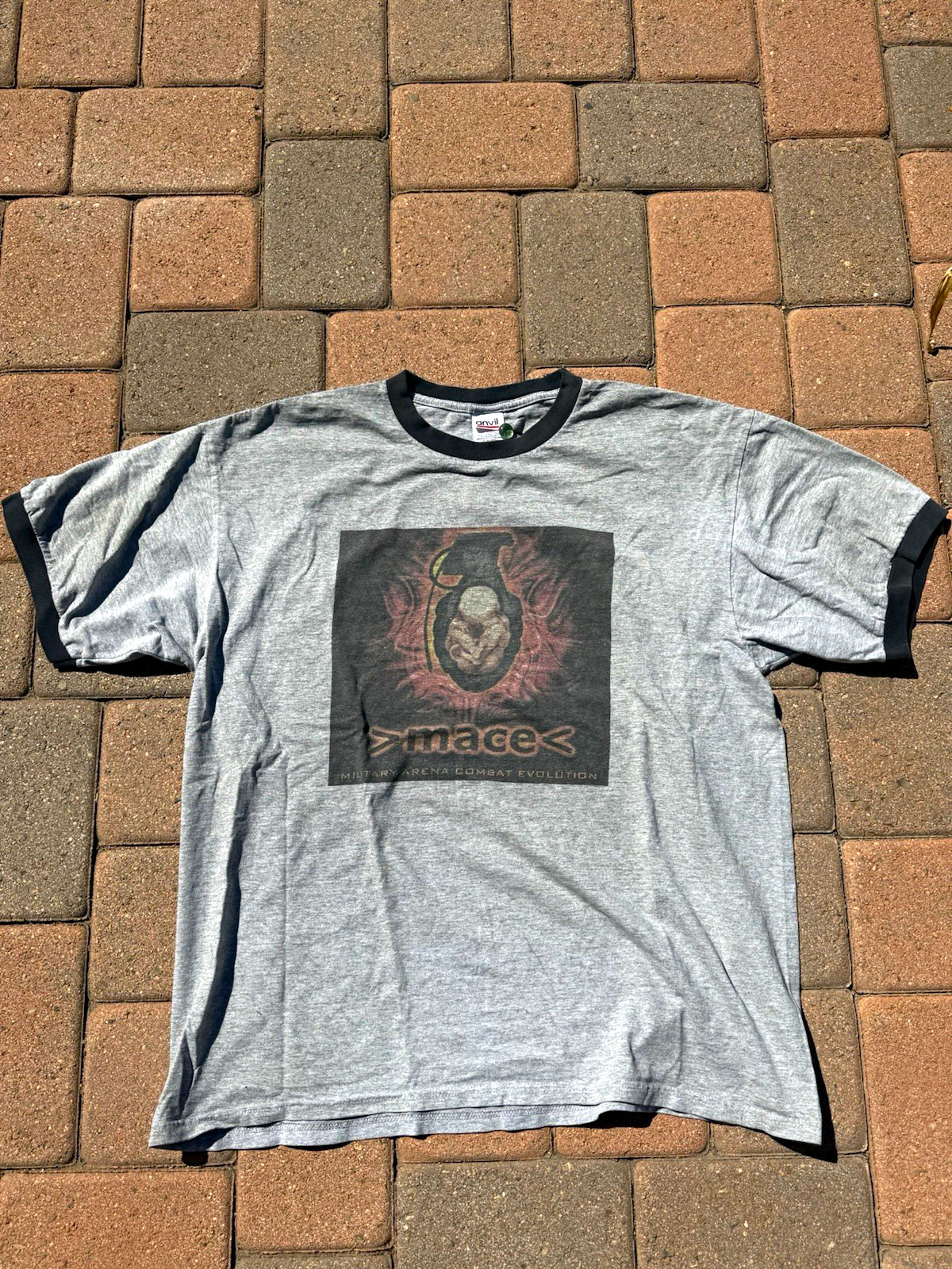 Vintage 1990 MACE video game ringer tee military arena combat evolution size XL Vintage 1990 MACE video game ringer tee military arena combat evolution size XL