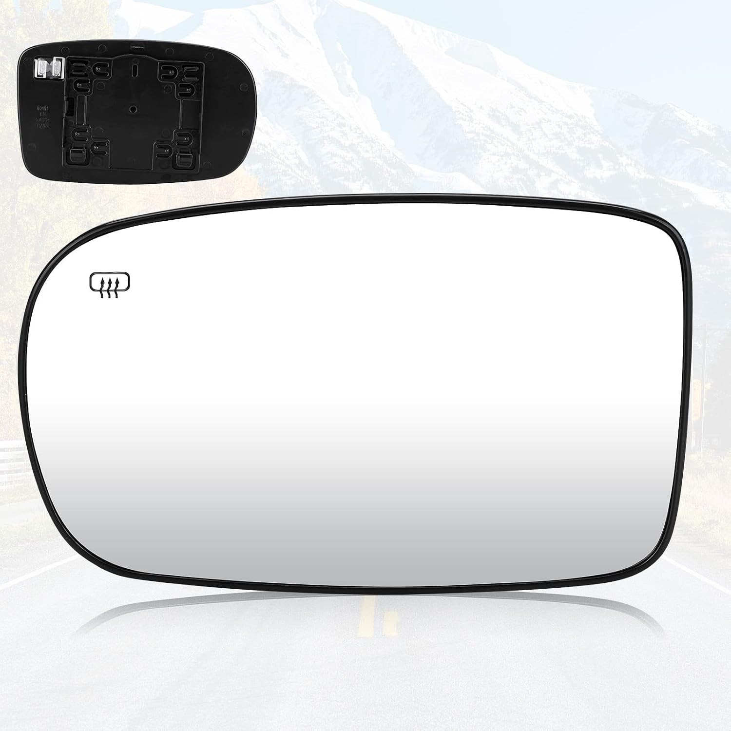 Driver Heated Convex Mirror Glass for 2011-2021 Chrysler 300 Dodge Charger 200