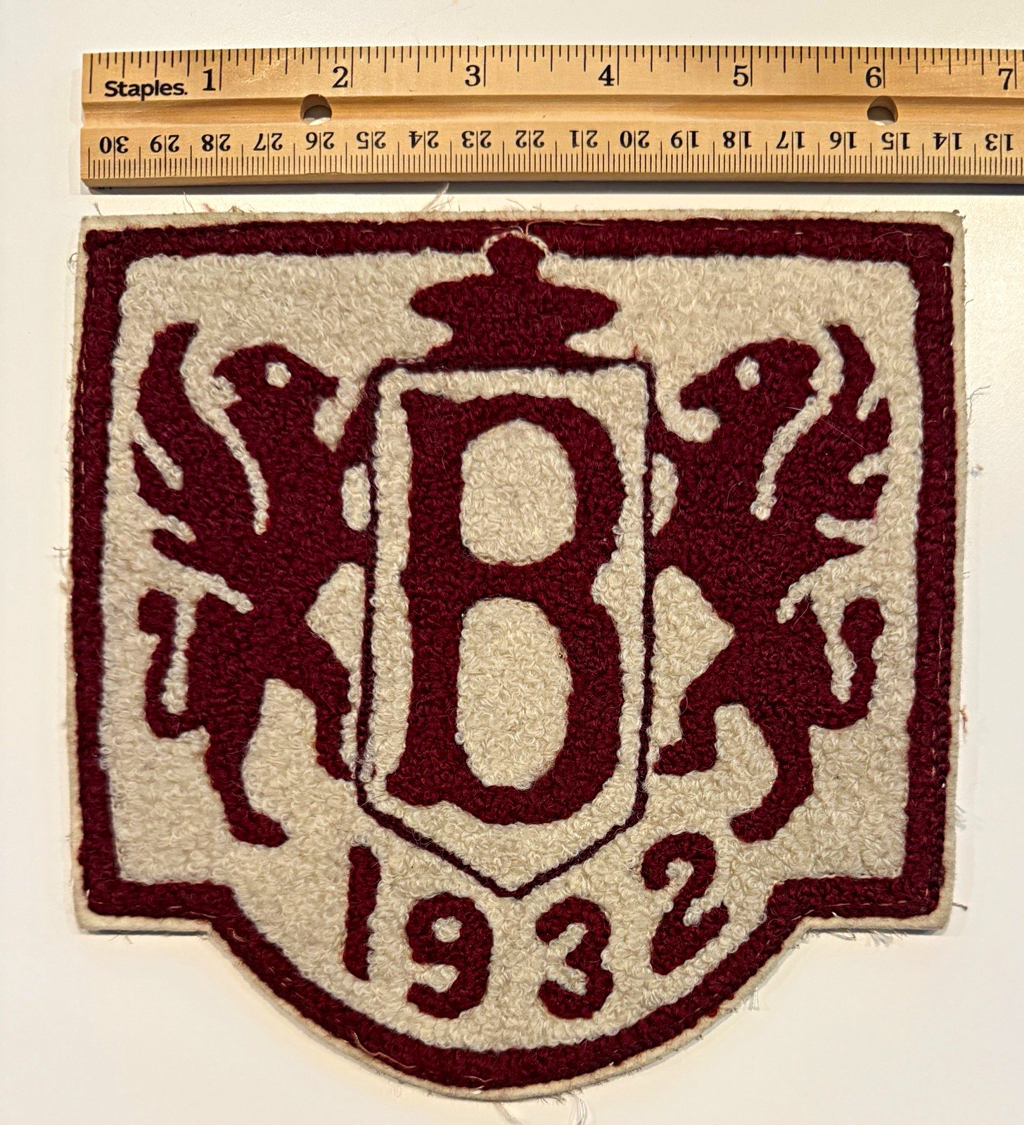 Vintage 1932 Buchtel High School Akron Ohio Chenille Letter B Graduation Patch Vintage 1932 Buchtel High School Akron Ohio Chenille Letter B Graduation Patch