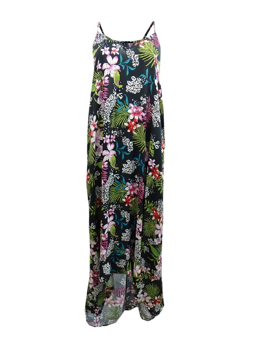 Raviya Women\'s Plus Floral-Print Dress Swim Cover-Up (3X, Black Print) Raviya Women\'s Plus Floral-Print Dress Swim Cover-Up (3X, Black Print)