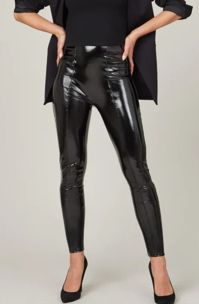 New SPANX 20301R Faux Patent Leather LEGGINGS Black Size Medium M New SPANX 20301R Faux Patent Leather LEGGINGS Black Size Medium M