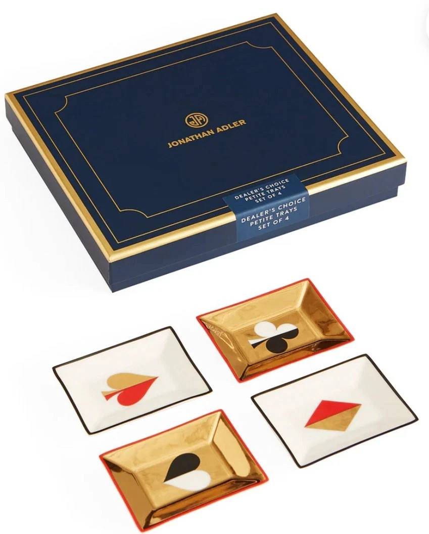 Jonathon Adler Dealer's Choice Petite Trays Set of 4-- NIB (b8) Jonathon Adler Dealer's Choice Petite Trays Set of 4-- NIB (b8)