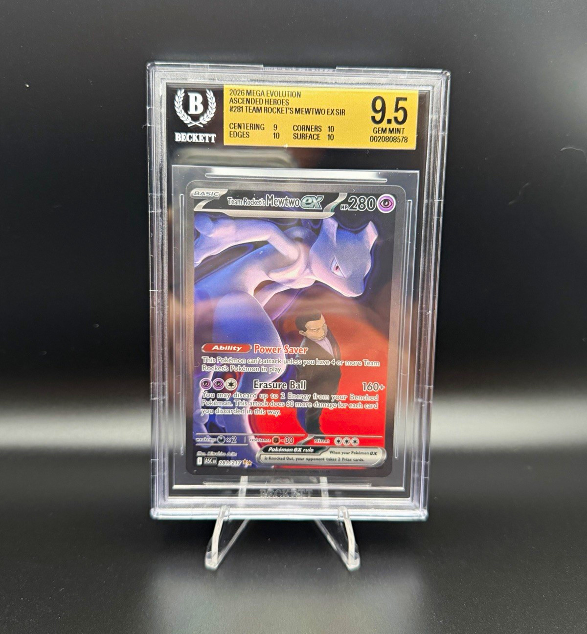 Pokemon TCG Team Rocket's Mewtwo ex SIR Holo ENG 231/182 Pokemon TCG Team Rocket's Mewtwo ex SIR Holo ENG 231/182