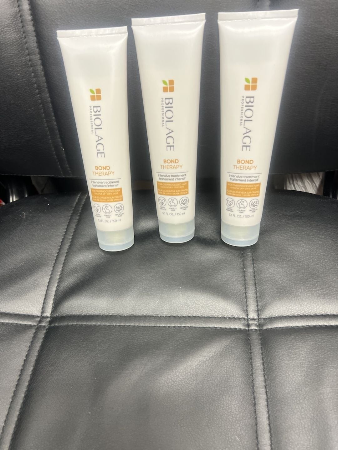 3 tubes of Biolage Bond Therapy Intensive Treatment Size 5.1 FL OZ / 150 ml 3 tubes of Biolage Bond Therapy Intensive Treatment Size 5.1 FL OZ / 150 ml