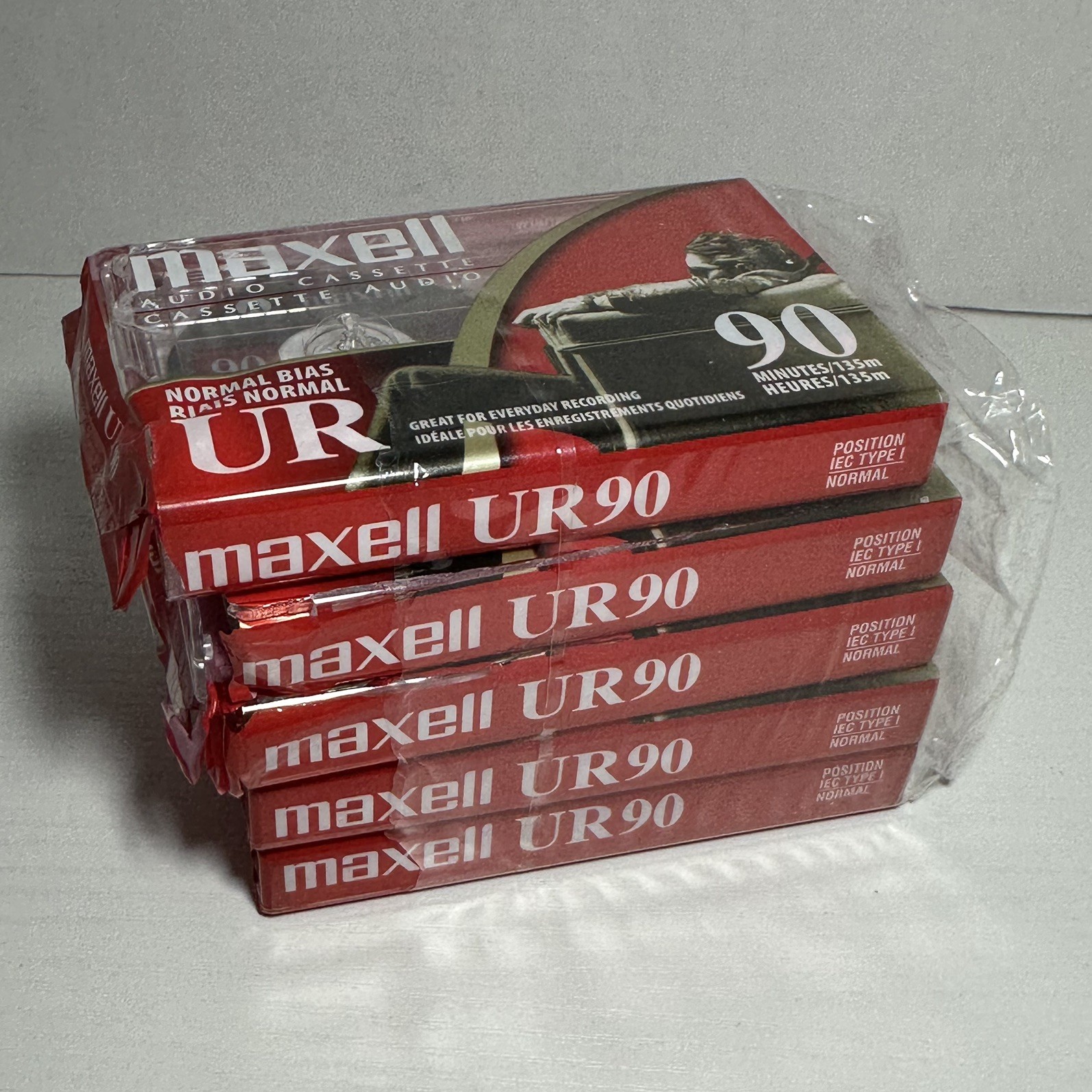 5 Maxell Blank Audio Cassette Tapes 90 Minutes UR Normal Bias 5 Maxell Blank Audio Cassette Tapes 90 Minutes UR Normal Bias
