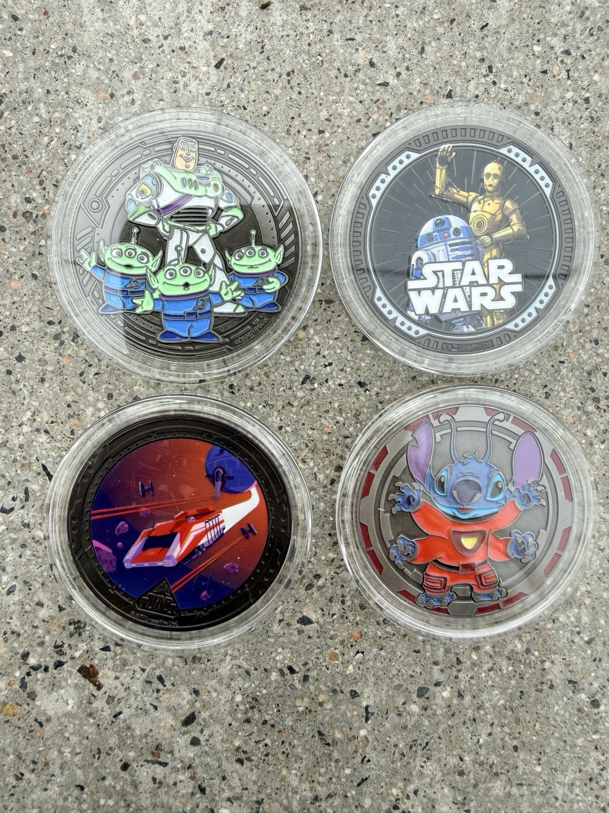 2026 Disneyland EXCLUSIVE Color Medallions - Set of 4 Coins In Capsules 2026 Disneyland EXCLUSIVE Color Medallions - Set of 4 Coins In Capsules
