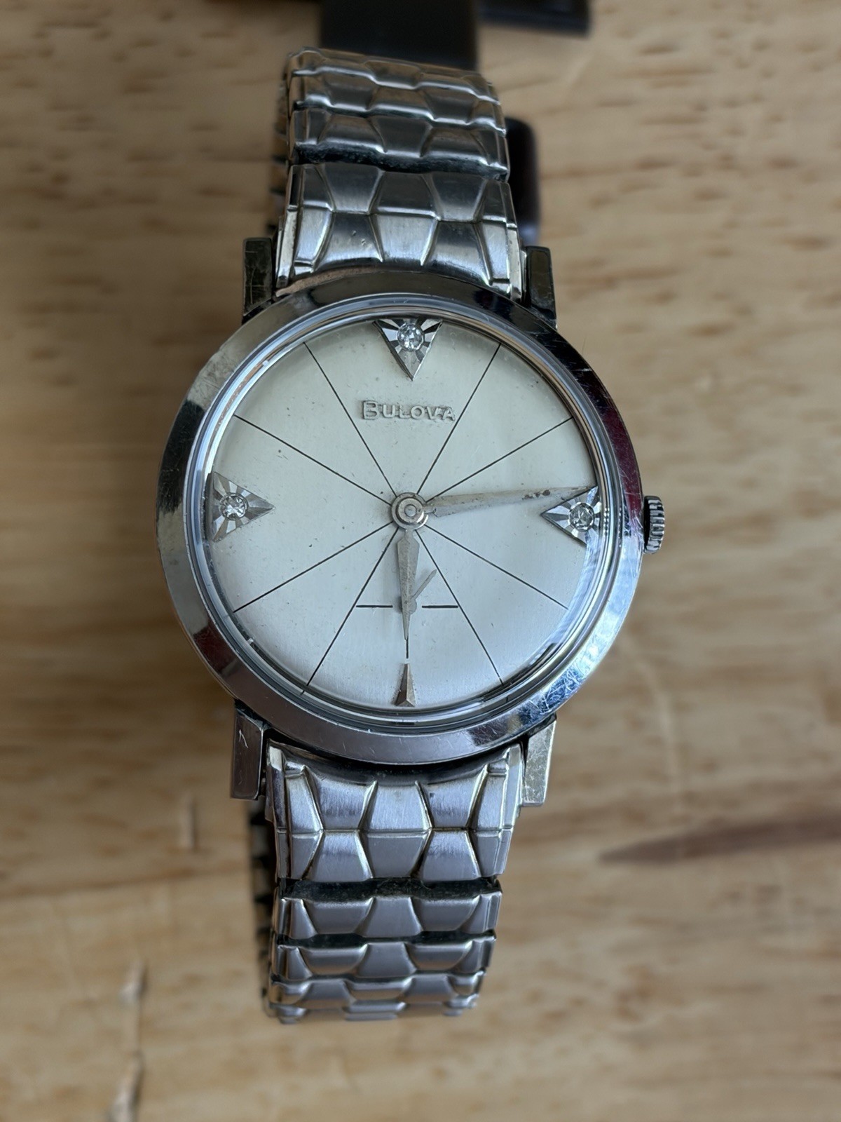 Vintage Bulova 10BP 21J 6 Adj Manual Wind 3 Stone Dial 10K RGP Men\'s Watch