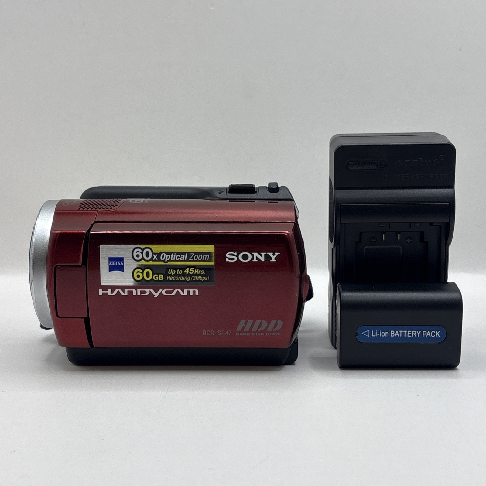 Sony Handycam DCR-SR47 Red HDD Camcorder Video Camera 60x Zoom 60GB Sony Handycam DCR-SR47 Red HDD Camcorder Video Camera 60x Zoom 60GB
