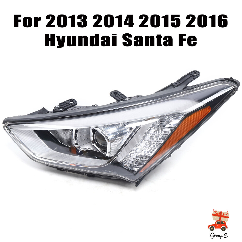 For 2013 2014 2015 2016 Hyundai Santa Fe Headlight Headlamp Left Driver Side LH For 2013 2014 2015 2016 Hyundai Santa Fe Headlight Headlamp Left Driver Side LH