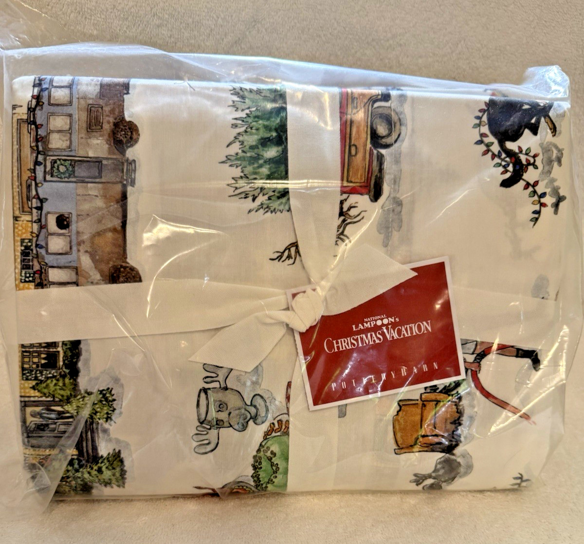 NEW Pottery Barn CHRISTMAS VACATION Movie National Lampoon\'s Queen Bed Sheet Set NEW Pottery Barn CHRISTMAS VACATION Movie National Lampoon\'s Queen Bed Sheet Set