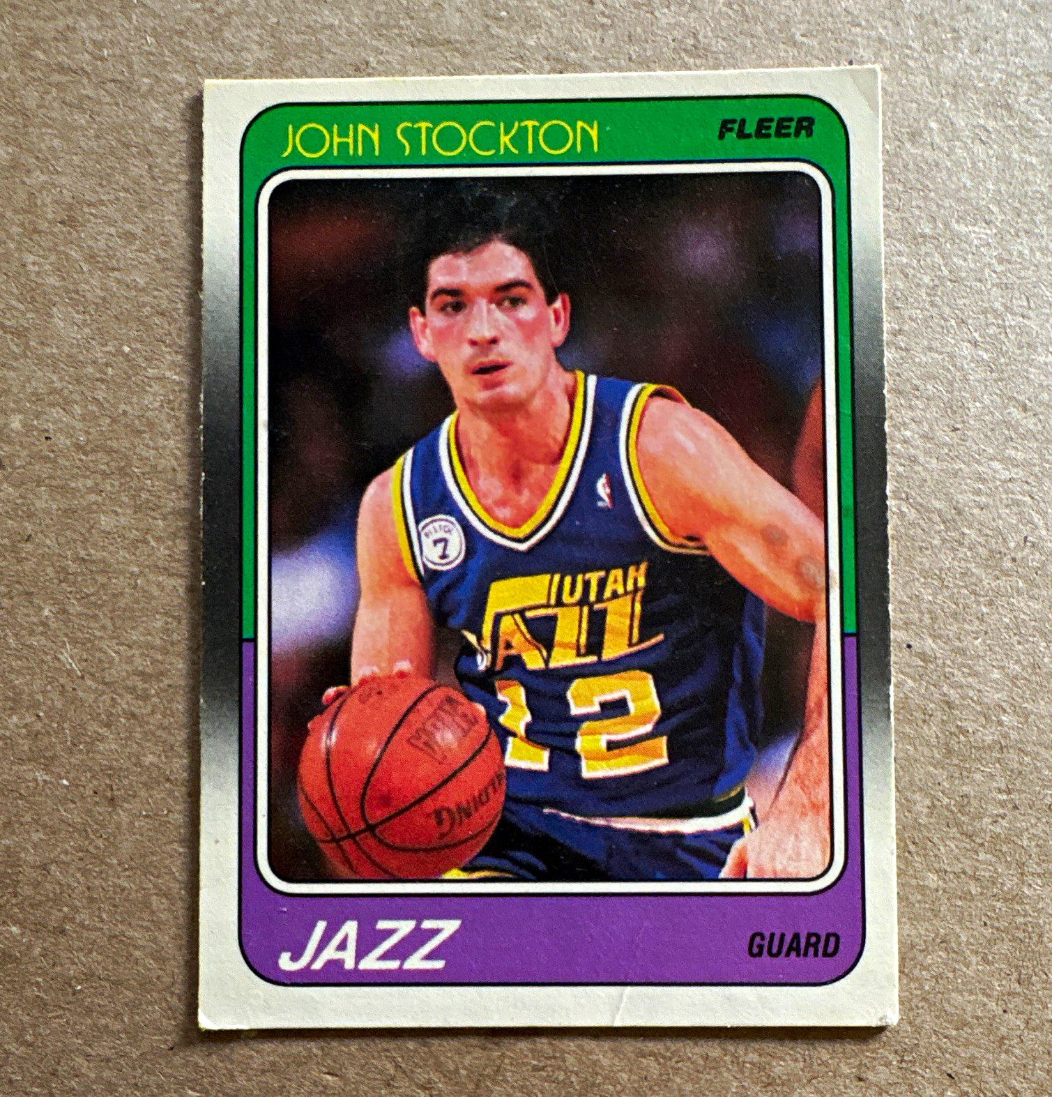 Fleer 1988-89 John Stockton Rookie Base Set #115 Utah Jazz Basketball Card Fleer 1988-89 John Stockton Rookie Base Set #115 Utah Jazz Basketball Card