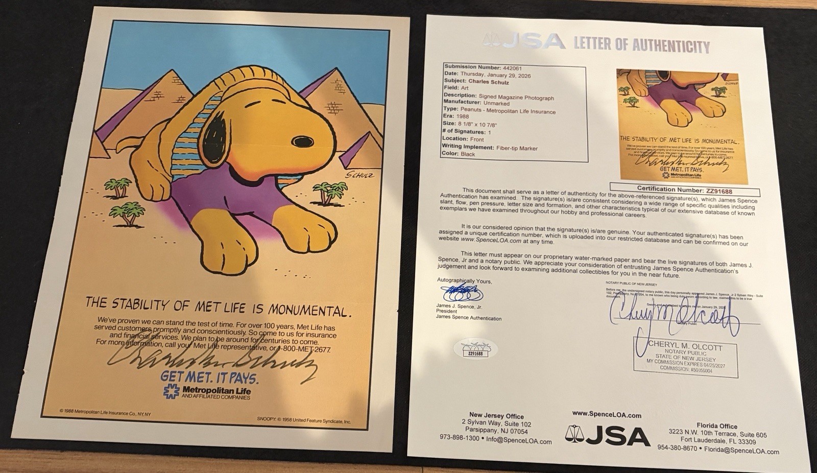 Charles Schulz Signed 1988 MetLife Charles Schulz Signed 1988 MetLife