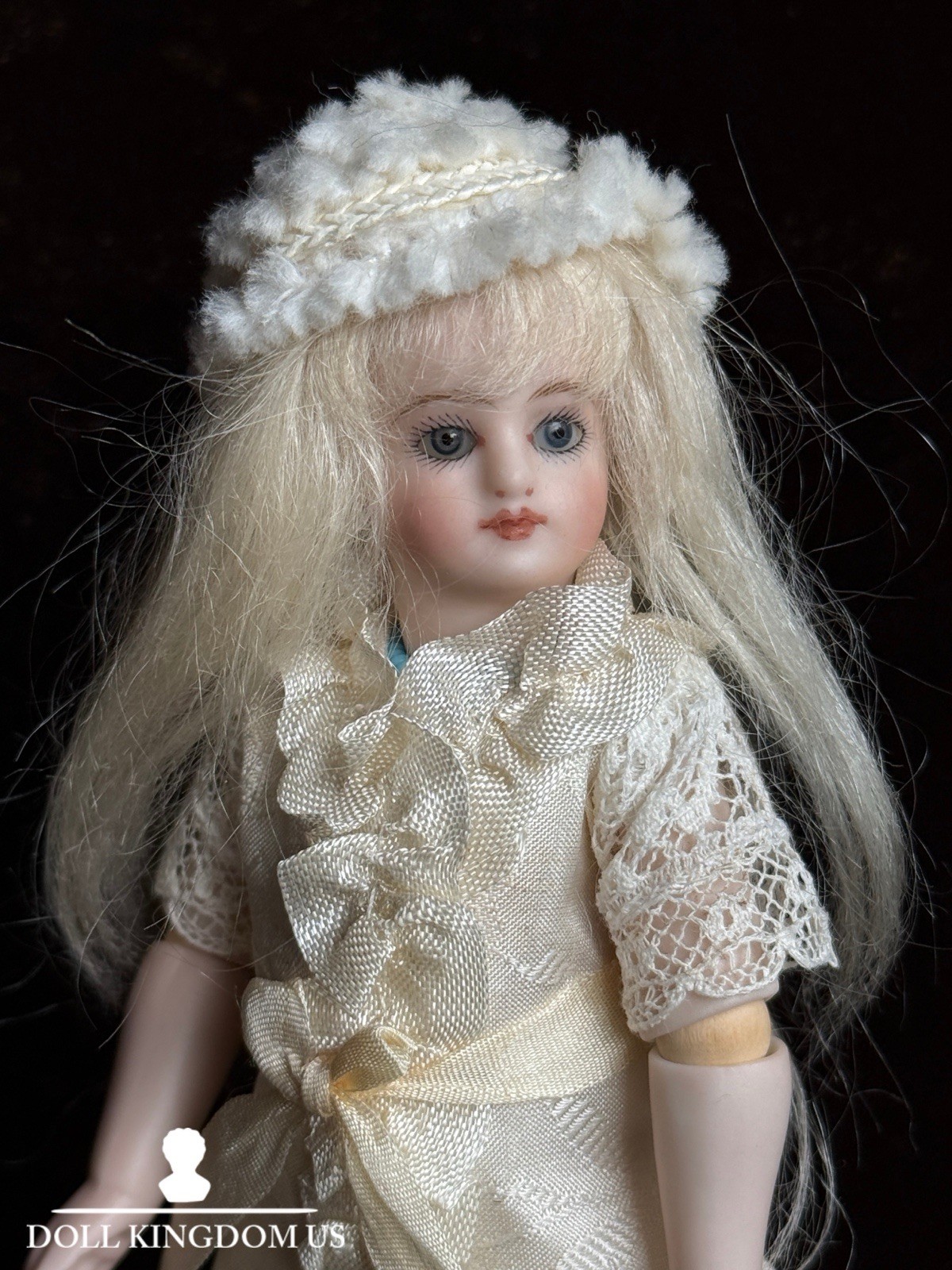 Miniature Darlene Lane 5.75” Porcelain Repro of Antique French Mignonette Doll
