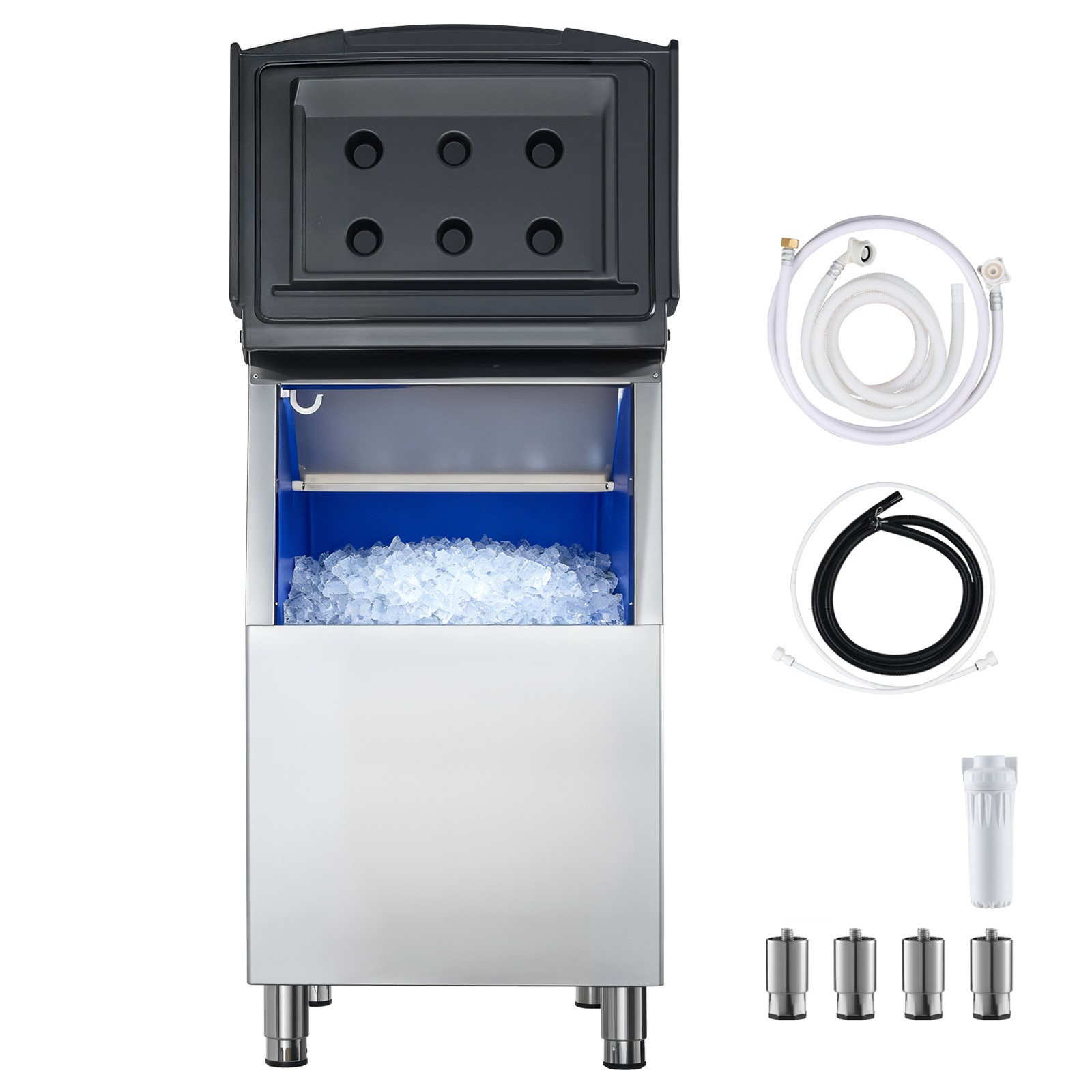 Uimoso Commercial Storage Bin 250lbs Capacity Stainless Steel Ice Bin