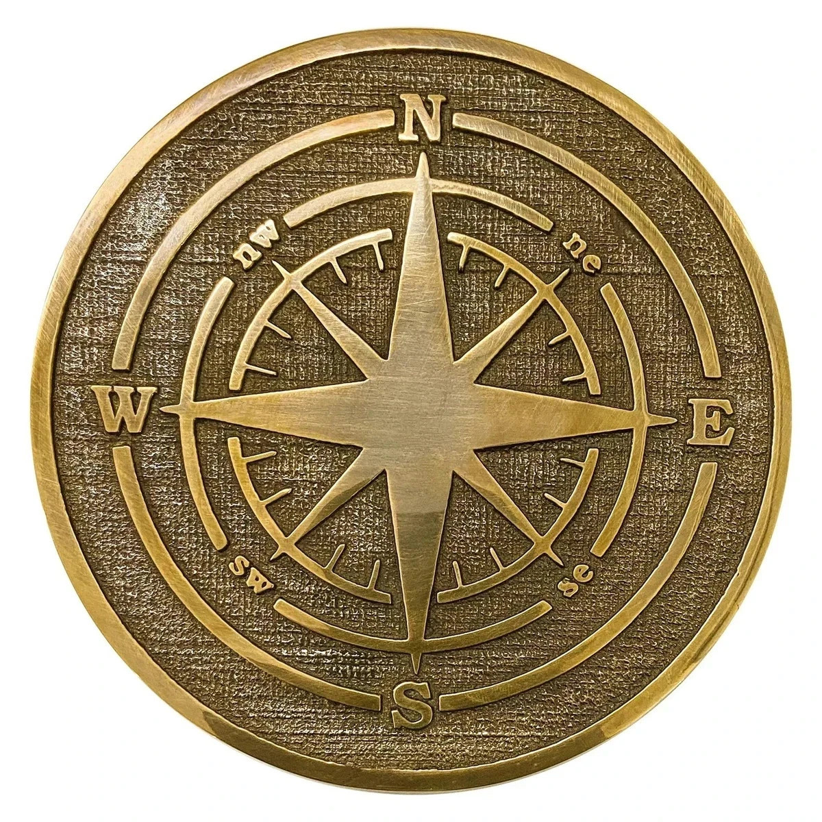 Handcrafted Brass Compass Rose Plaque | Nautical Garden Decor Handcrafted Brass Compass Rose Plaque | Nautical Garden Decor