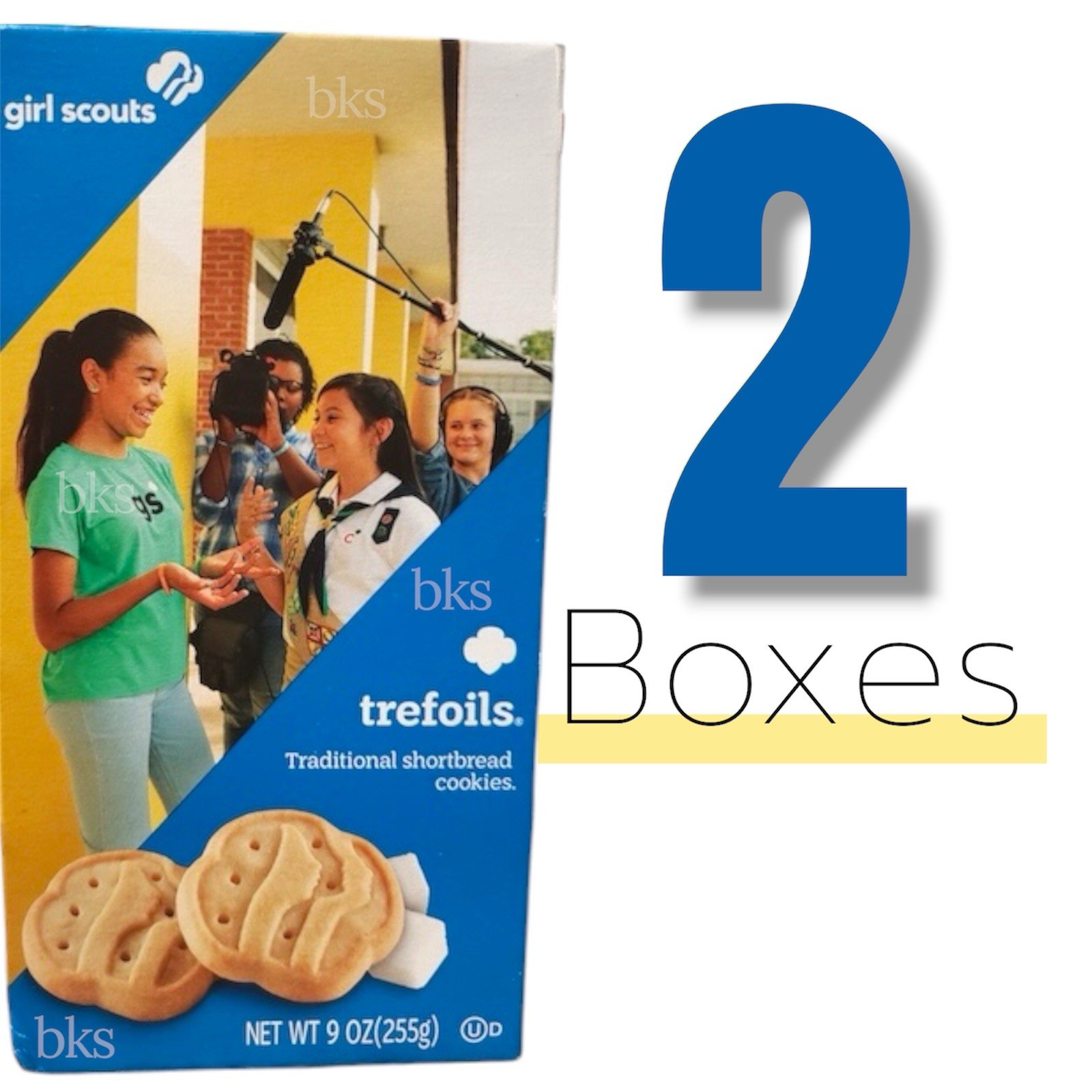 2 Boxes Girl Scouts Trefoils Cookies Shortbread Plain Lot Snacks USA 2027