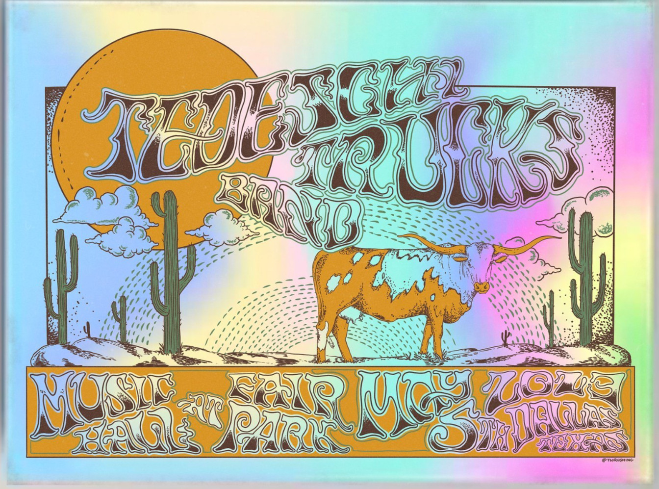 RARE Tedeschi Trucks Band Poster Dallas TX 2023 RAINBOW FOIL AP Signed S/N #1/15