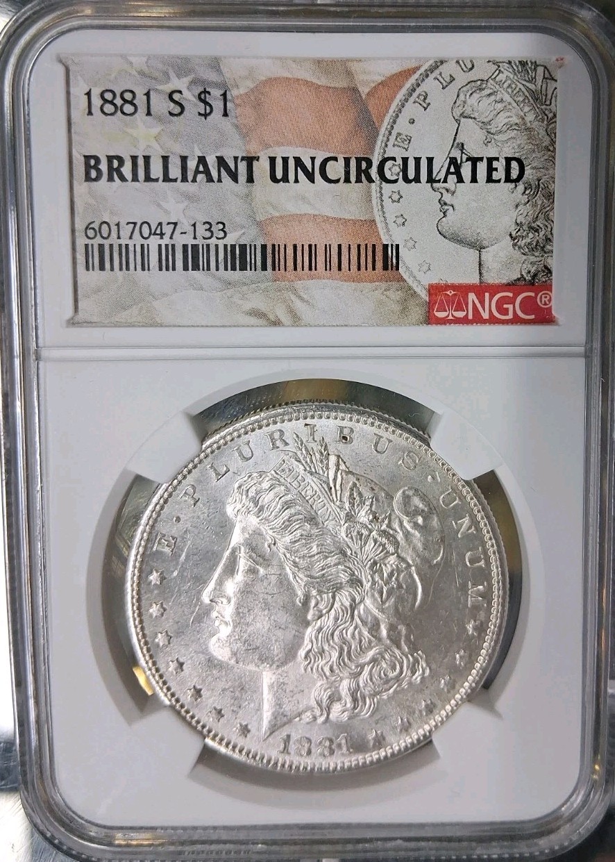1881-S Morgan Silver Dollar - NGC Briliant Uncirculated  (79M16)