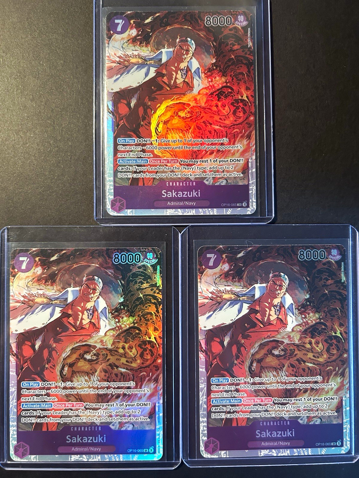 One Piece Sakazuki OP16-065 SR x3 One Piece Sakazuki OP16-065 SR x3