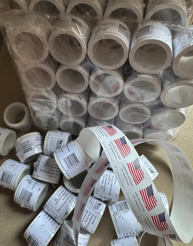 20 Rolls of 100 USPS Postage Stamps, Totaling 2000 Pieces 2025 Delivery Fast 20 Rolls of 100 USPS Postage Stamps, Totaling 2000 Pieces 2025 Delivery Fast