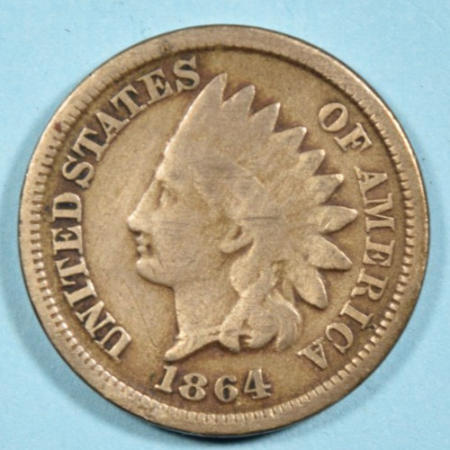 1864 Copper Nickel C/N Indian Head Cent Penny ~ G/VG VERY GOOD ~ US Type Coin 1864 Copper Nickel C/N Indian Head Cent Penny ~ G/VG VERY GOOD ~ US Type Coin